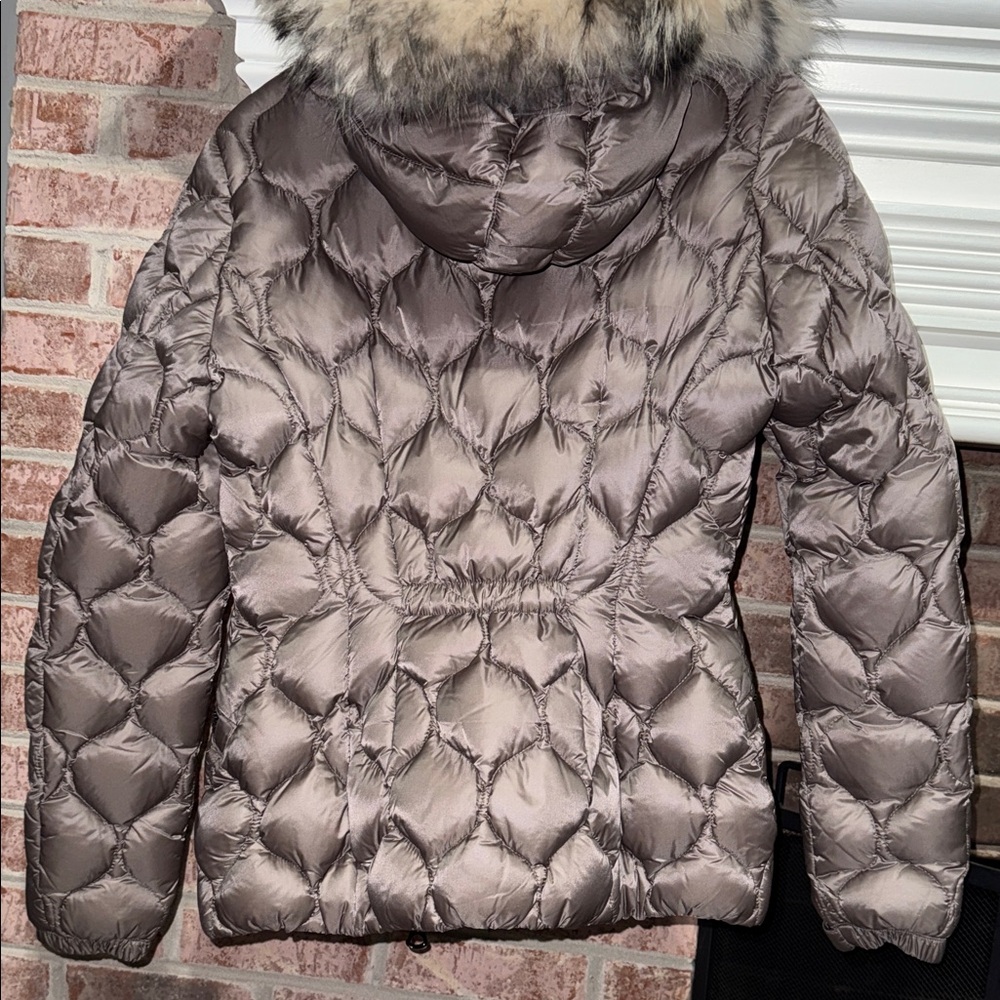 Womens Moncler Gresfur Giubbotto Shiny Taupe Quilted Jacket size 1 US size small - Picture 13 of 14